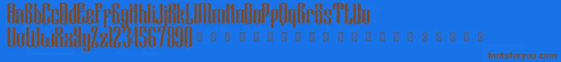 BlackCameo Demo-Schriftart – Braune Schriften auf blauem Hintergrund