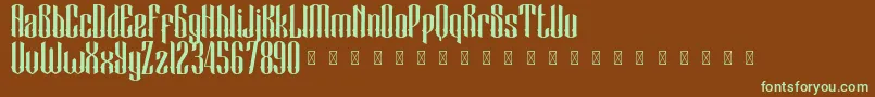 フォントBlackCameo Demo – 緑色の文字が茶色の背景にあります。