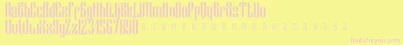 フォントBlackCameo Demo – ピンクのフォント、黄色の背景