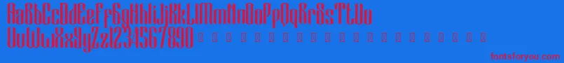 BlackCameo Demo-Schriftart – Rote Schriften auf blauem Hintergrund