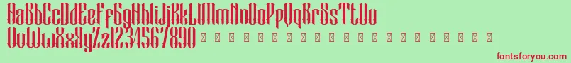 BlackCameo Demo-fontti – punaiset fontit vihreällä taustalla