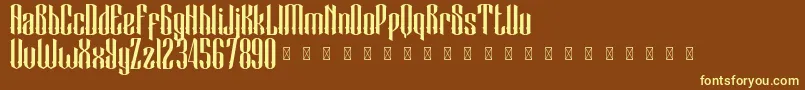 BlackCameo Demo-fontti – keltaiset fontit ruskealla taustalla