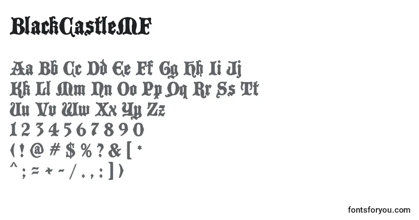 Schriftart BlackCastleMF (121479) – Alphabet, Zahlen, spezielle Symbole