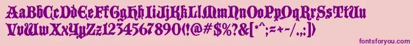 BlackCastleMF Font – Purple Fonts on Pink Background