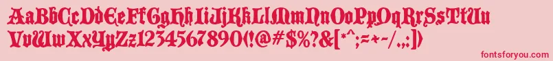 BlackCastleMF Font – Red Fonts on Pink Background