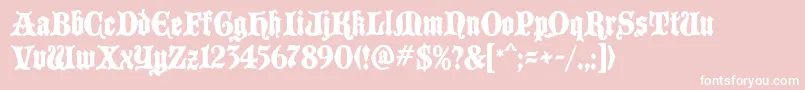 BlackCastleMF Font – White Fonts on Pink Background