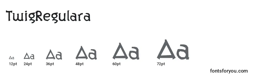 Размеры шрифта TwigRegulara