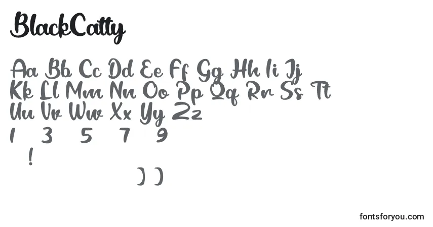 Schriftart BlackCatty – Alphabet, Zahlen, spezielle Symbole