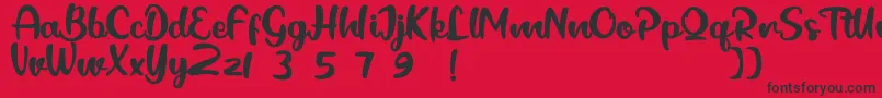 Czcionka BlackCatty – czarne czcionki na czerwonym tle