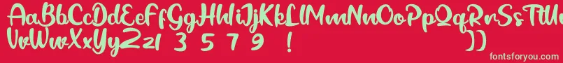 BlackCatty-Schriftart – Grüne Schriften auf rotem Hintergrund
