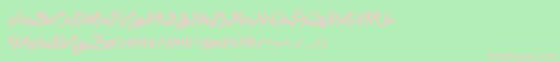 Blackcode Script Stamp Free Personal Use Font – Pink Fonts on Green Background