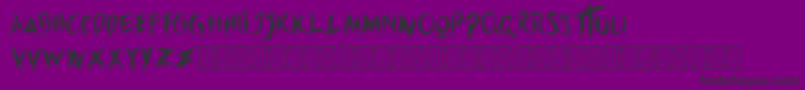 フォントBlackdeath Personal – 紫の背景に黒い文字