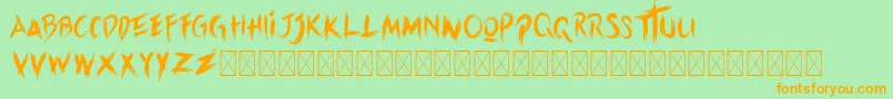 Blackdeath Personal Font – Orange Fonts on Green Background