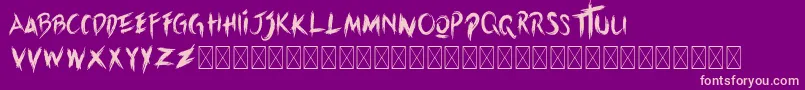 Fonte Blackdeath Personal – fontes rosa em um fundo violeta