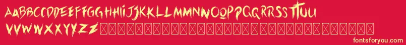Blackdeath Personal Font – Yellow Fonts on Red Background