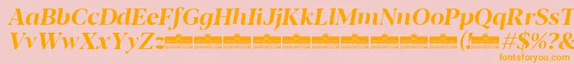 Blacker Display Bold italic trial Font – Orange Fonts on Pink Background