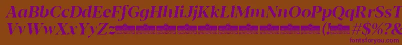 Blacker Display Bold italic trial Font – Purple Fonts on Brown Background