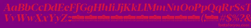 Шрифт Blacker Display Bold italic trial – красные шрифты на фиолетовом фоне