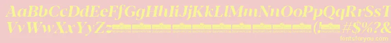 Blacker Display Bold italic trial Font – Yellow Fonts on Pink Background