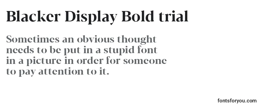 Шрифт Blacker Display Bold trial