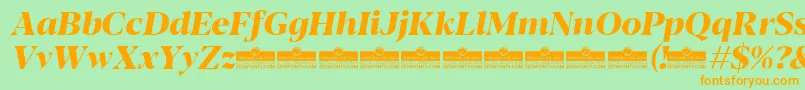 Blacker Display ExtraBold Italic trial Font – Orange Fonts on Green Background