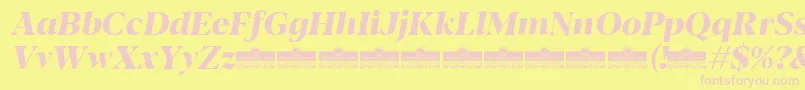 Blacker Display ExtraBold Italic trial Font – Pink Fonts on Yellow Background