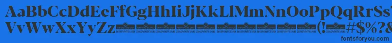 Blacker Display ExtraBold trial Font – Black Fonts on Blue Background