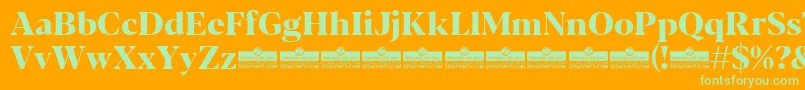 Blacker Display ExtraBold trial Font – Green Fonts on Orange Background