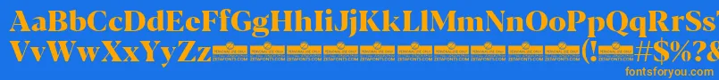 Blacker Display ExtraBold trial Font – Orange Fonts on Blue Background
