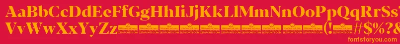Blacker Display ExtraBold trial Font – Orange Fonts on Red Background