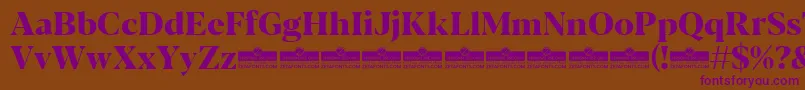 Blacker Display ExtraBold trial Font – Purple Fonts on Brown Background