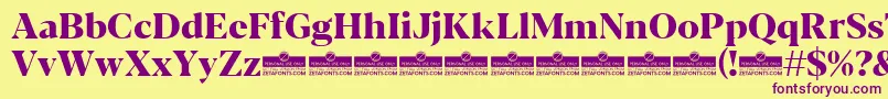 Blacker Display ExtraBold trial Font – Purple Fonts on Yellow Background