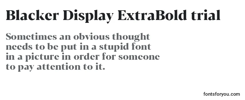 Blacker Display ExtraBold trial Font