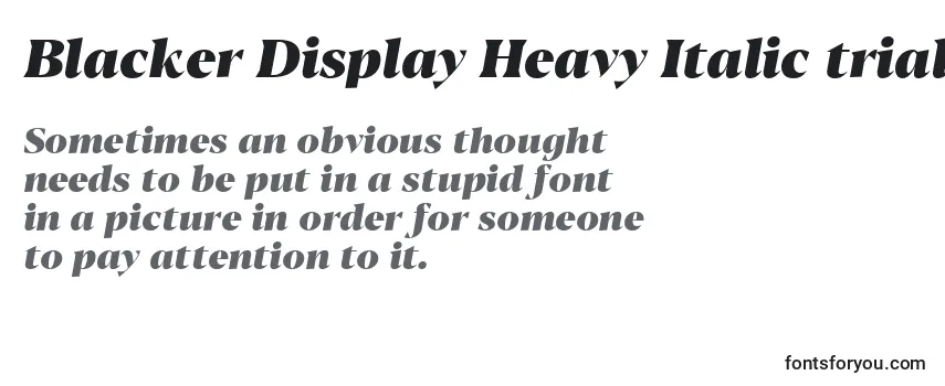 Blacker Display Heavy Italic trial-fontti