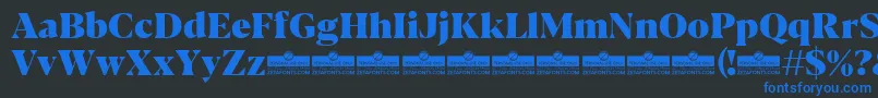 Blacker Display Heavy trial Font – Blue Fonts on Black Background