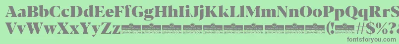 Blacker Display Heavy trial Font – Gray Fonts on Green Background