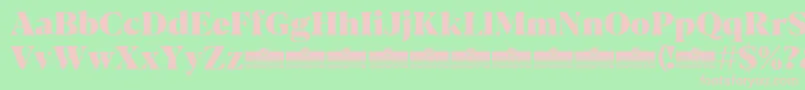 フォントBlacker Display Heavy trial – 緑の背景にピンクのフォント