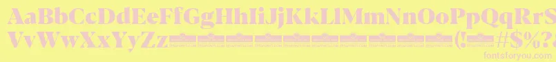 Blacker Display Heavy trial-fontti – vaaleanpunaiset fontit keltaisella taustalla
