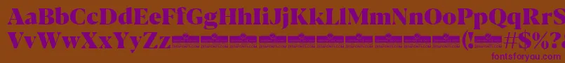 Blacker Display Heavy trial Font – Purple Fonts on Brown Background