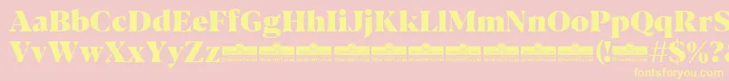 Blacker Display Heavy trial Font – Yellow Fonts on Pink Background