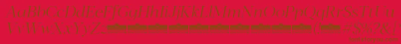 Blacker Display Light Italic trial Font – Brown Fonts on Red Background