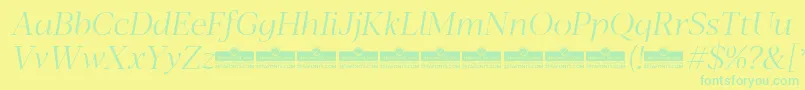 Blacker Display Light Italic trial Font – Green Fonts on Yellow Background