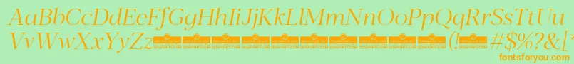 Blacker Display Light Italic trial Font – Orange Fonts on Green Background