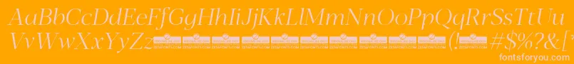 fuente Blacker Display Light Italic trial – Fuentes Rosadas Sobre Fondo Naranja