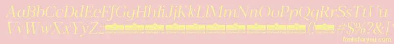 Blacker Display Light Italic trial-Schriftart – Gelbe Schriften auf rosa Hintergrund