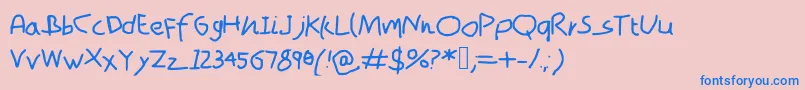 Samtフォントについての詳細 フォントSamt – ピンクの背景に青い文字
