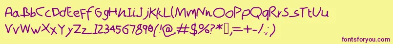 Samt Font – Purple Fonts on Yellow Background