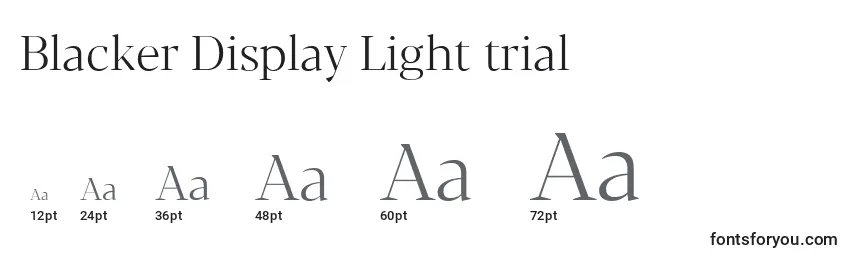 Размеры шрифта Blacker Display Light trial