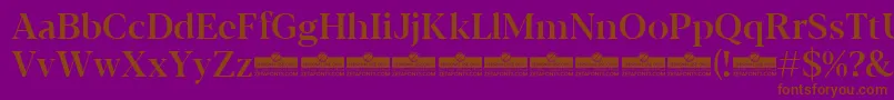 Fonte Blacker Display Medium trial – fontes marrons em um fundo roxo