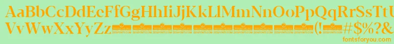 Blacker Display Medium trial Font – Orange Fonts on Green Background